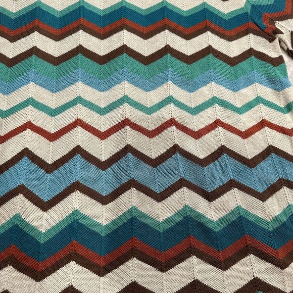 Alfred Dunner Women's S Multicolor Chevron Striped Short Sleeve Lightweight Top - Picture 4 of 11